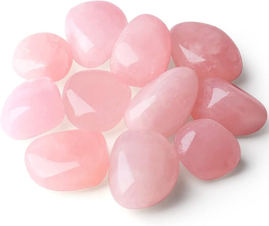 QINJIEJIE 0.9 LBS Rose Quartz Polished Stones Tumbled Crystals Bulk Gemstones 0.6-1" Irregular Stone Rocks Real Reiki Healing Crystal for Plants Vase Filler Decoration Energy Beginners Gifts