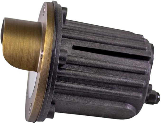 12V Brass In-Ground Well Light (Shielded Top) with 5W 2700K Warm White MR16 LED Bulb & PVC Sleeve for Low Voltage Landscape Lighting of Outdoor Pathway, Garden, Shrubs, Columns or Trees