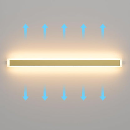 Outdoor Lights 2 Pack,Modern Outdoor Wall Light Fixture Long Strip LED Wall Sconce IP65 Anti Rust Warm Light 3000K Gold Exterior Wall Mount Lights for Entrance, Hallway, Garage, Porch