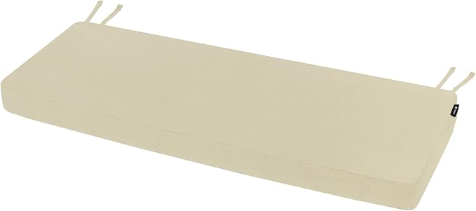 Favoyard Outdoor Bench Cushion 36 x 14 Inch Rainproof Patio Furniture Cushions 3-Year Color Fastness Garden Settee Porch Pads with Ties, Beige