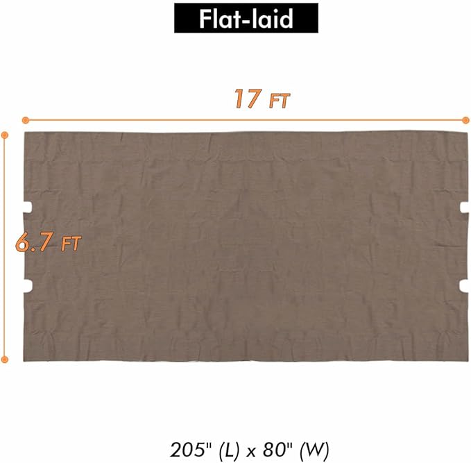 Universal Doubleton Steel Pergola Replacement Cover for Pergola Structures L-PG080PST, 80''x 205'' (Brown)