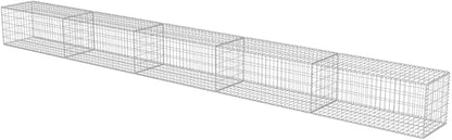 Galvanized Steel Gabion Wall with Covers, Gabion Mesh Wire Wall Panel Galvanized Steel Garden Stone Wire Basket Fencing Patio Decorative Fence, 236"x19.7"x19.7",-181