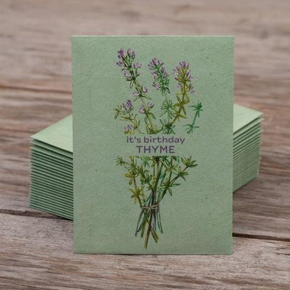 It's Birthday Thyme - Thyme Seed Packets - 25 Packets - Herb Seeds - Garden Seed to Grow Live Plants - A Beautiful Valentines Gift - Bentley Seed Co.