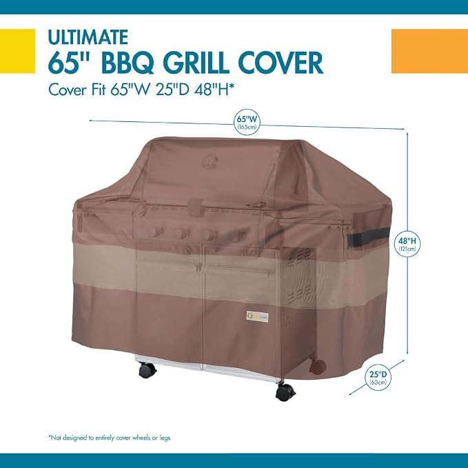 DUCKCOVERS Ultimate Waterproof BBQ Grill Cover, 65 Inch, Grill Cover, Grill Cover for Outdoor Grill, BBQ Cover