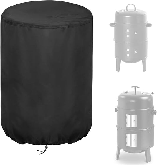 Smoker Cover for SUNLIFER 16" Round Charcoal Barbecue Grill, Waterproof Outdoor Smoker BBQ Cover Vertical Smoker Cover - 16" D x 32" H
