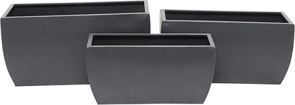 CosmoLiving by Cosmopolitan Metal Indoor Outdoor Planter, Set of 3 20", 18", 16"W, Gray