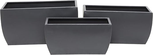 CosmoLiving by Cosmopolitan Metal Indoor Outdoor Planter, Set of 3 20", 18", 16"W, Gray