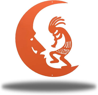 Riverside Designs Kokopelli Wall Art Steel Outdoor Decor | Heavy-Duty and Waterproof | Made in USA (Coral, 18L x 14.5W)