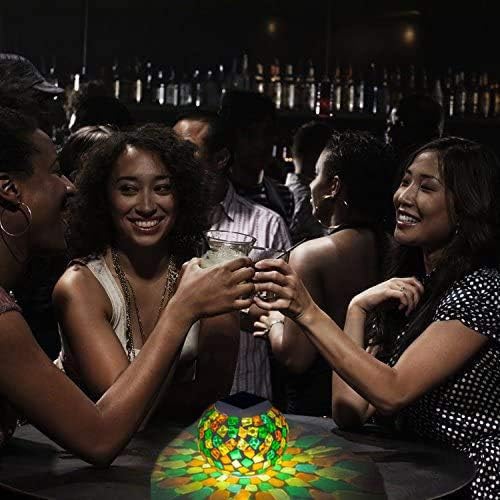 Waterproof Color Changing Table Lamp, Solar Powered Mosaic Glass Ball LED Garden Lawn Night Light Lamps, Party Lights for Home,Yard, Indoor,Outdoor Decoration Lights (Orange+Yellow+Green)