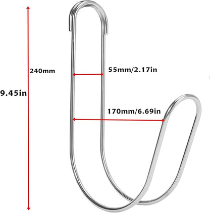 Garden Hose Holder Water Hose Hanger Wall Mounted,304Stainless Steel Solid Hose Hook Holds Up to 50Ft Garden Hose, Expandable Hose, Water Hose(Chrome 2pcs)