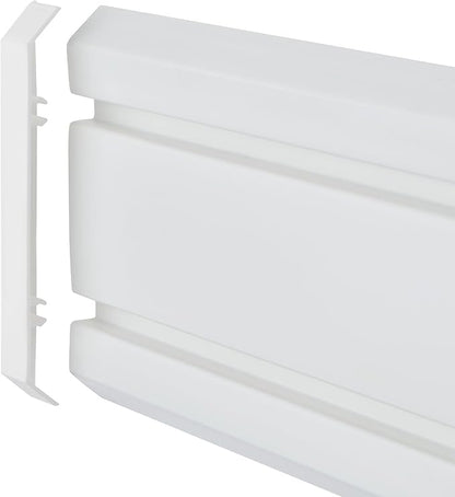 TRINITY 7-Piece Wall Mounted Storage Track System, Garage & Tool Organization Set with 2 PVC 28" Panels and 5 Hooks, Up To 150 Lbs Per Panel, White
