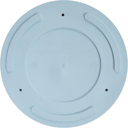 Bloem Mathers 10" Misty Blue Round Modern Resin Garden Planter Pot with Drainage Holes and Removable Saucer Tray Included
