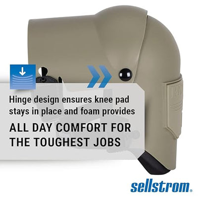 Sellstrom Ultra Flex KneePro Professional Knee Pads for Men & Women with Thick Foam Cushioning & Heavy Duty Hard Outer Shell - Adjustable Straps with Speed-Clips & Ergonomic Metal Hinges - for Construction Work, Gardening, Roofing, Flooring