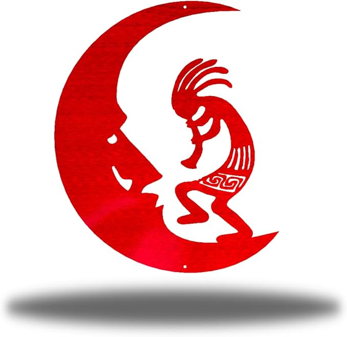 Riverside Designs Kokopelli Wall Art Steel Outdoor Decor | Heavy-Duty and Waterproof | Made in USA (Red, 12L x 9.5W)