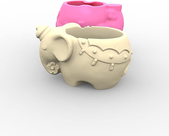 Grainrain Elephant Animal Mold DIY Candle Holder Plant Pot Silicone Resin Epoxy Concrete Plaster Mould (C167)