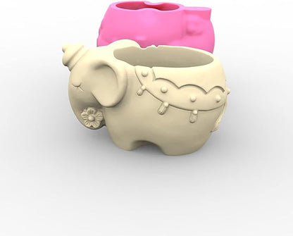 Grainrain Elephant Animal Mold DIY Candle Holder Plant Pot Silicone Resin Epoxy Concrete Plaster Mould (C167)