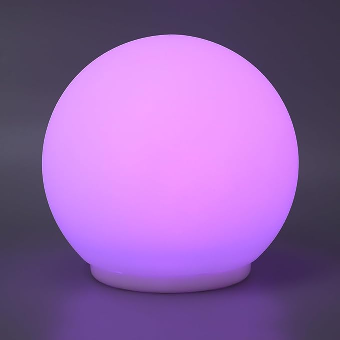 Fabater LED Ball Light, 5.9 Inch 7 RGB Color Changing 10m Rechargeable Type C Charging Floating Globe Light, Glow Orb with Multifunctional Handle for Home Bedroom Patio