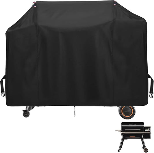Pellet Grill Cover for Traeger Timberline 1300 Pellet Smoker Grill, 600D Thickened Grill Covers Compatible with Traeger BAC360, Heavy Duty Waterproof BBQ Cover for Outdoor Grills