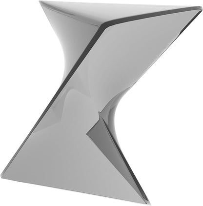 LeisureMod 15.75" Stackable Weather-Resistant Plastic Triangular Side Table - Accent End Table for Indoor & Outdoor Use (Smoke, Set of 2)