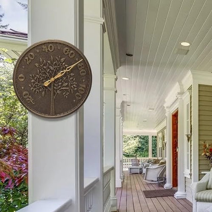 Whitehall Products 10438 Tree of Life 16 inch Indoor Outdoor Wall Thermometer in French Bronze
