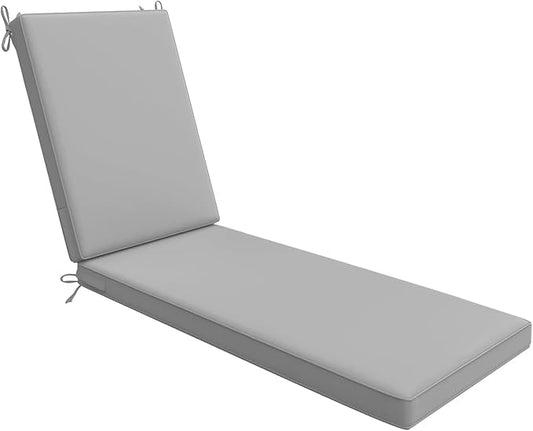 AAAAAcessories Outdoor Chaise Lounge Cushions, Waterproof, Fade-Resistant Patio Furniture Replacement Cushions, 80" x 26" x 3", Gray