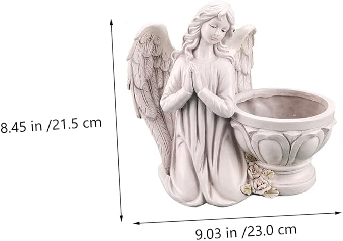 1Pc Chic Angel Resin Flowerpot Decorative Succulent Planter for Home Garden and Exquisite Craftsmanship for Indoor and Outdoor Use