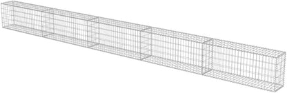 Galvanized Steel Gabion Wall with Covers, Gabion Mesh Wire Wall Panel Galvanized Steel Garden Stone Wire Basket Fencing Patio Decorative Fence, 236"x11.8"x19.7",-183