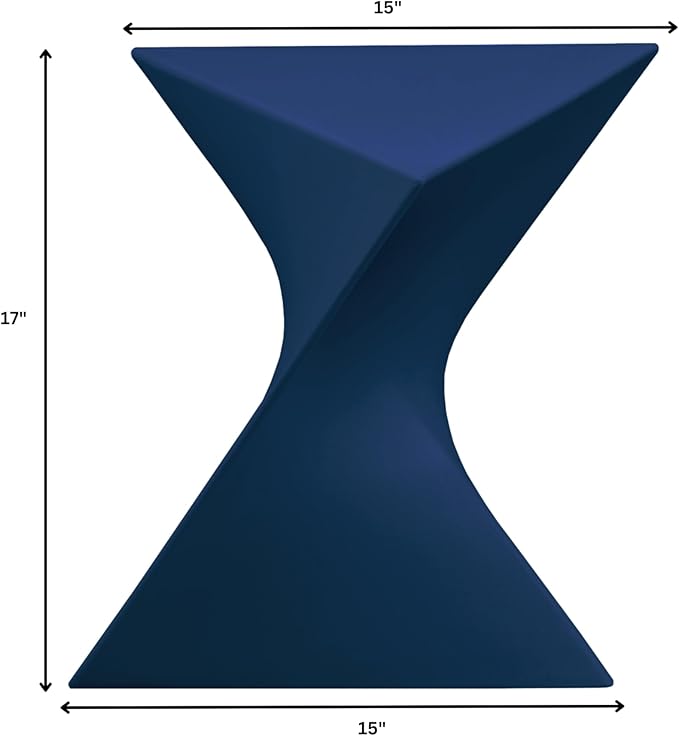 LeisureMod 15.75" Stackable Weather-Resistant Plastic Triangular Side Table - Accent End Table for Indoor & Outdoor Use (Navy Blue, Set of 2)