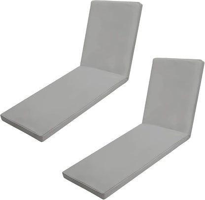 Outdoor Chaise Lounge Cushions for Patio, Lounge Chair Cushions, Waterproof Replacement Seat Pads for Outdoor Furniture (2, Grey, 80"x26"x3")