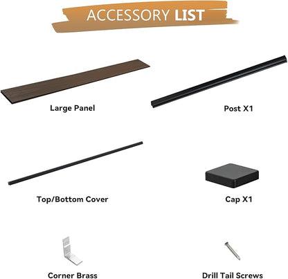 6 Feet×6 Feet Privacy Fence, Outdoor Wood Plastic Composite Fence Panel, Waterproof Security Barriers Fencing (Brown with One 7.6FT Post)