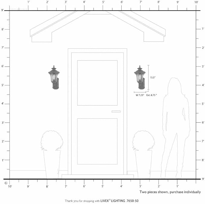 Livex Lighting 7650-58 Oxford 1 Light Imperial Bronze Cast Aluminum Wall Lantern with Light Amber Water Glass