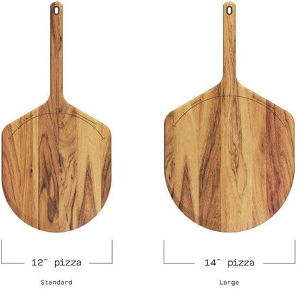 Gozney Acacia Wood Pizza Placement Peel and Server for 14" Pizzas, Compatible with Arc & Dome Pizza Ovens, Naturally Non-Stick