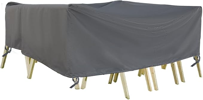 Outdoor Furniture Covers, Rectangular patio table cover, Waterproof for Outdoor patio set cover, Dining table cover, 86"W x 47"D x 31"H Grey