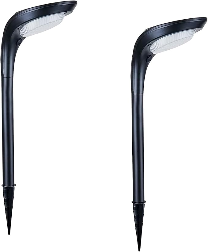 Solar Outdoor Pathway Lights, 2 Pack, Waterproof IP65, Stylish Snake Head Shape Design, Warm/Cool Light Dual Modes Switchable, Efficient Landscape Lighting for Garden, Walkway, Patio