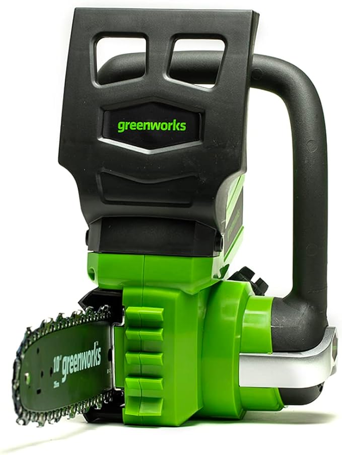 Greenworks 24V 10" Cordless Chainsaw, 2.0Ah Battery and Charger Included