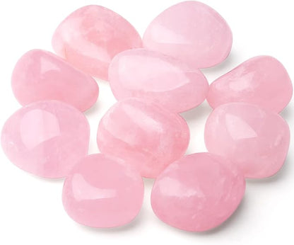 QINJIEJIE Rose Quartz Bulk Crystals Polished Stone 0.6-1" Brazilian Tumbled Stones Natural Reiki Healing Crystal for Succulents Plants Vase Filler Decoration 0.45 LBS