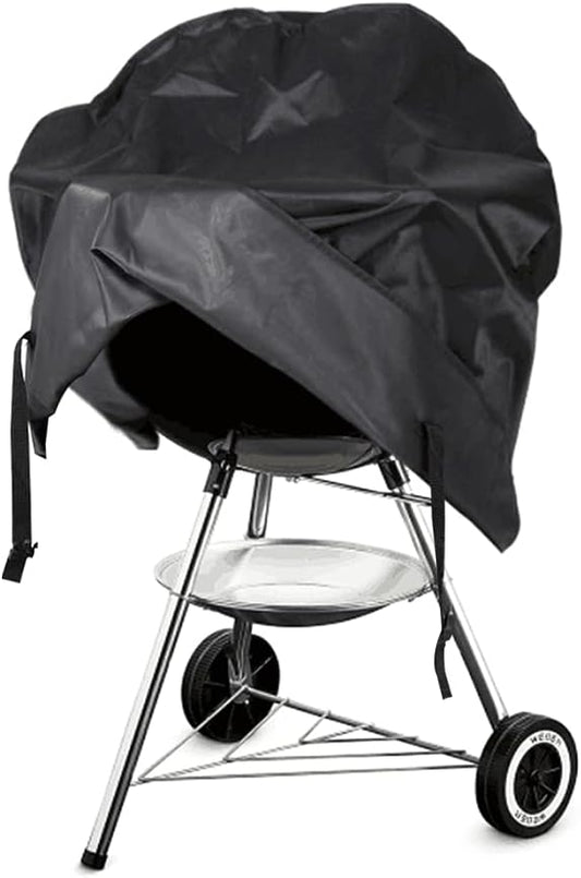 Grill Cover for Weber Round Grill Cover Water Proof Heavy Duty Outdoor Canvas BBQ Grill Cover Dome Smoker Cover (26 inch)