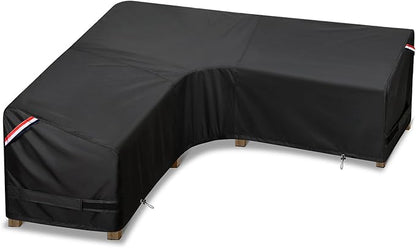 KylinLucky Outdoor Patio Furniture Cover fit 100 x 100 inch, 98 x 98, 96 x 96 L-Shaped Sectional Sofa, Waterproof Weatherproof Heavy Duty 600D Garden Cover for Outside L Shape Couch