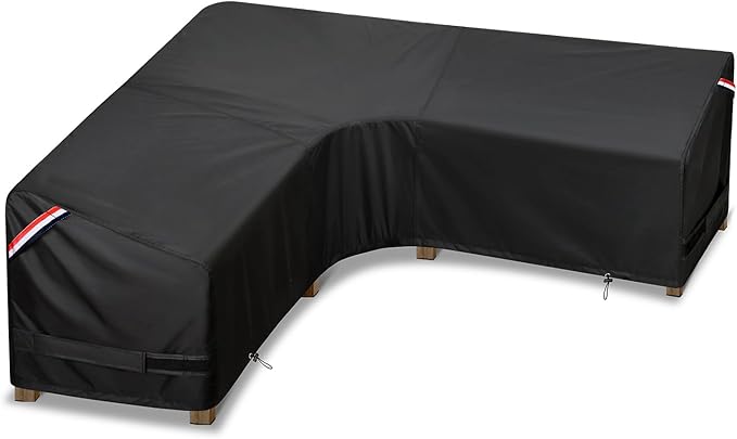 KylinLucky Outdoor Patio Furniture Cover fit 85 x 85 inch, 84 x 84, 83 x 83 L-Shaped Sectional Sofa, Waterproof Weatherproof Heavy Duty 600D Garden Cover for Outside L Shape Couch