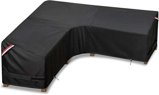 KylinLucky Outdoor Patio Furniture Cover fit 85 x 85 inch, 84 x 84, 83 x 83 L-Shaped Sectional Sofa, Waterproof Weatherproof Heavy Duty 600D Garden Cover for Outside L Shape Couch