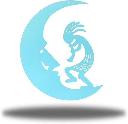 Riverside Designs Kokopelli Wall Art Steel Outdoor Decor | Heavy-Duty and Waterproof | Made in USA (Sea Foam, 18L x 14.5W)