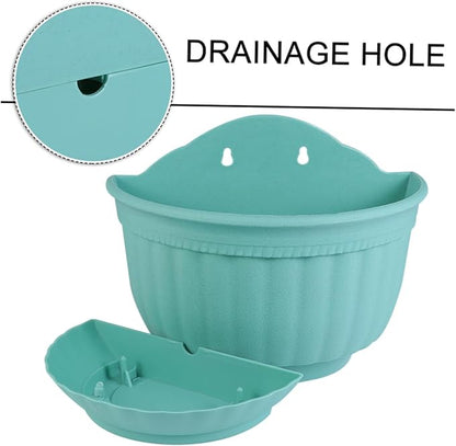 BESPORTBLE Plastic Half Round Flower Pot Hook Easy to Hang Wall-Mounted Planter Stylish Wall Hanging Pot for Home Office Sturdy Safe for Plant Storage