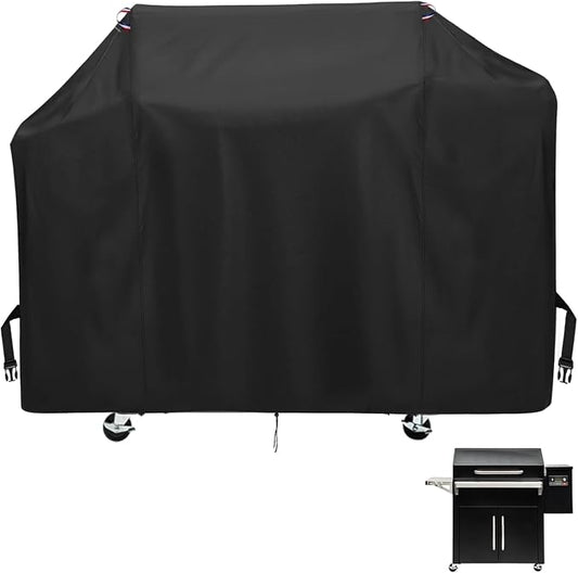 Pellet Grill Cover for Traeger Silverton Series, 600D Thickened Grill Covers Compatible with Traeger Silverton 810 and Silverton XL, Heavy Duty Waterproof BBQ Cover for Outdoor Grills