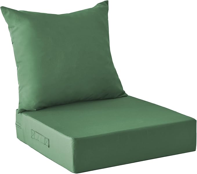 Outdoor Cushions for Patio Furniture,Outdoor Seat Cushion Set 24 x 24 x 4 Inch,Waterproof & Fade Resistant Outdoor Chair Cushions, Patio Chair Cushion, Forest Green