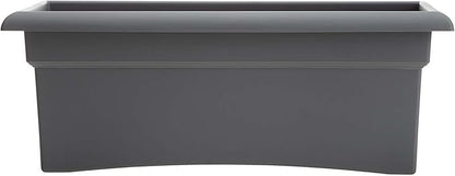 Bloem Veranda 26" Charcoal Deck Box Planter with Optional Knock-Out Drainage Holes