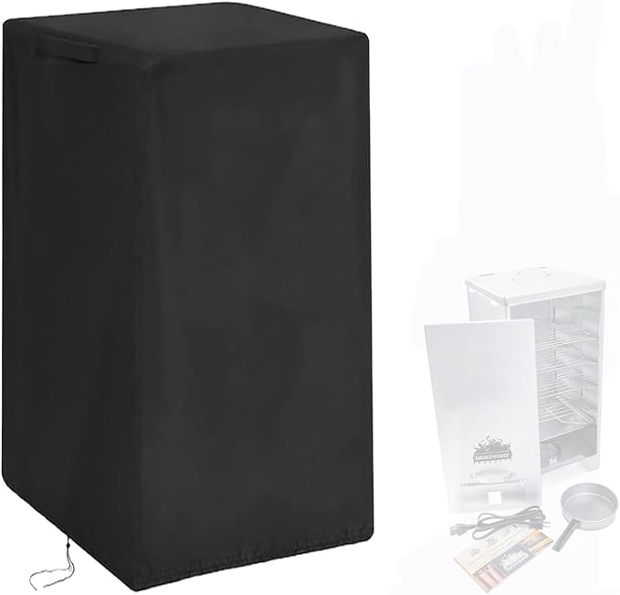 Smoker Cover Fit for Smokehouse Little Chief Front Load Smoker, Heavy Duty Waterproof Outdoor Grill Electric Smoker Covers-12 D x 12" W x 25" H