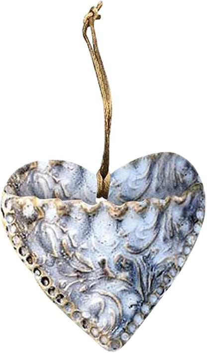 Retro Heart Shaped Plant Pots, Indoor Vertical Wall Hanging Garden Small Plant Pots Succulent Planter Hanging Plant Holder for Window Decorations for Living Room Office (Silver)