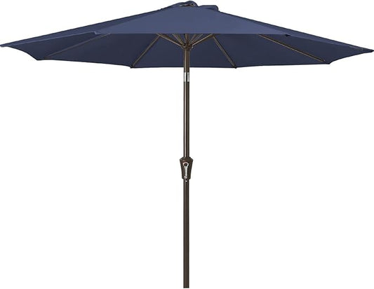 JEAREY 9FT Outdoor Patio Umbrella Outdoor Table Umbrella with Push Button Tilt and Crank, Market Umbrella 8 Sturdy Ribs UV Protection Waterproof for Garden, Deck, Backyard, Pool (Purplish Blue)