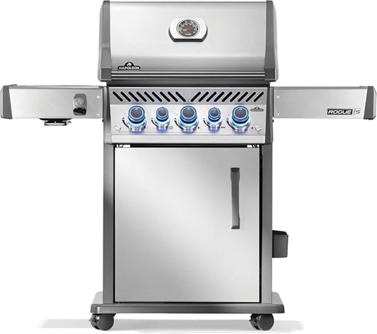Napoleon Rogue PRO-S 425 Natural Gas Grill with Infrared Side and Rear Burners, Stainless Steel, Durable 5-Burner Precision Cooking