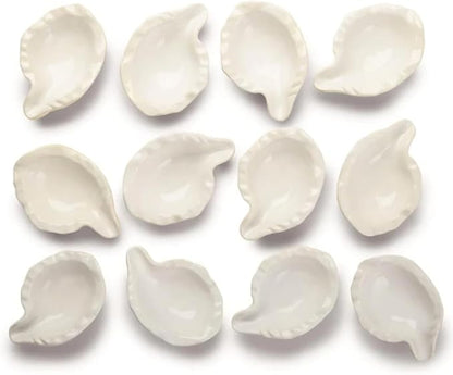 Outset Grillable Shells, Set of 12 Ceramic Oyster Shells | For Grilling, Baking & Serving Oysters | Handles Heat Up To 932 F | Reusable Oyster Cooking Shells | Dishwasher Safe Ceramic